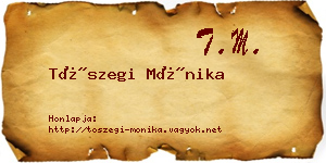 Tószegi Mónika névjegykártya